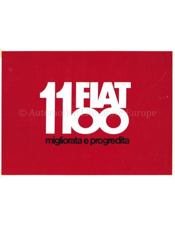 1966 FIAT 1100R BROCHURE iTALIAANS, Nieuw, Author