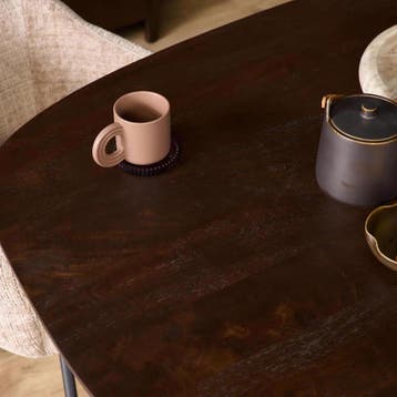Deens ovale eettafel Madison Bruin Poot Zwart Mangohout 280, Ophalen of Verzenden, Nieuw