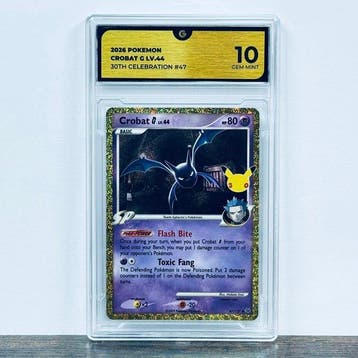 Pokémon Graded card - Crobat G LV.X 47 - 30th Anniversary –, Nieuw