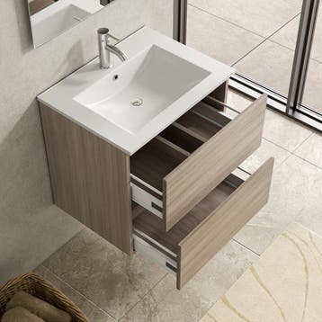 Badkamermeubel-Grey oak-60cm, Verzenden, Nieuw