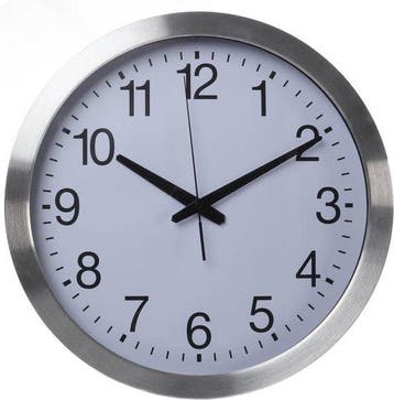 2dekans | Perel Wandklok, rond, analoog, 40 cm,, Ophalen of Verzenden, Zo goed als nieuw