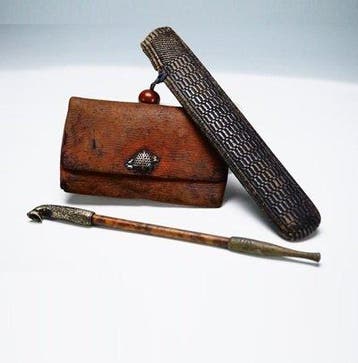 Antique Japanese Sagemono Set Ajiro Silver Zogan Inlay, Verzamelen, Rookartikelen, Aanstekers en Luciferdoosjes, Nieuw