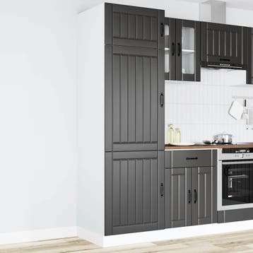 vidaXL Keukenkast Lucca bewerkt hout zwart, Huis en Inrichting, Verzenden, Nieuw, Zwart