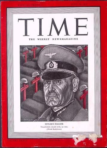 Cover Time Magazine1942 met Franz Halder (lijst optie), Verzamelen, Militaria | Tweede Wereldoorlog, Verzenden