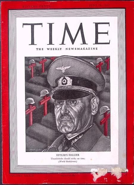 Cover Time Magazine1942 met Franz Halder (lijst optie), Verzamelen, Militaria | Tweede Wereldoorlog, Verzenden