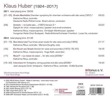 cd - frankfurt radio symphony brad lubma - KLAUS HUBER VO..., Verzenden, Zo goed als nieuw
