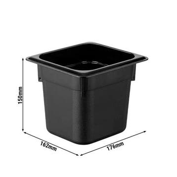 GGM Gastro | (12 stuks) Polycarbonaat GN-bak GN 1/6 - zwart, Verzenden