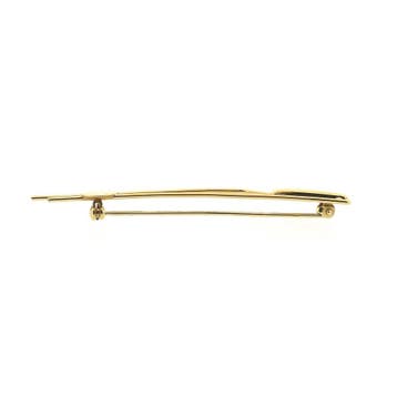 Bicolor gouden abstracte broche met diamant; 0,01 ct., Gebruikt, Ophalen of Verzenden, Met edelsteen, Goud