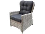 Marina lounge tuinstoel verstelbaar wit grijs, Tuin en Terras, Tuinstoelen, Ophalen of Verzenden, Nieuw, Wicker