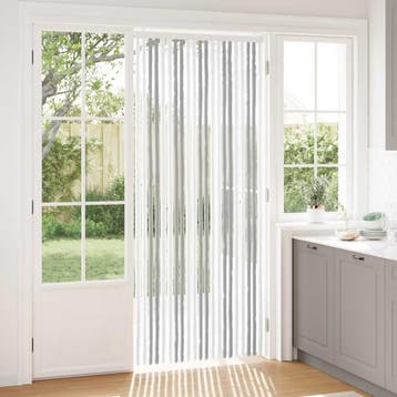 vidaXL Insecten Gordijn Chenille Lichtgrijs en wit. 90 x 220, Huis en Inrichting, Verzenden, Nieuw