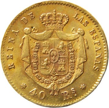 Spanje. Isabel II. 40 Reales Acuñado en Madrid en el año
