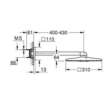 Regendoucheset Grohe Rainshower SmartActive Cube 31 cm met, Ophalen of Verzenden, Nieuw