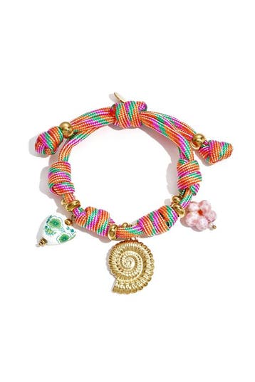 Goudlief Touw armband met knopen en schelp charms, Sieraden, Tassen en Uiterlijk, Armbanden, Verzenden, Nieuw, Zilver, Overige materialen
