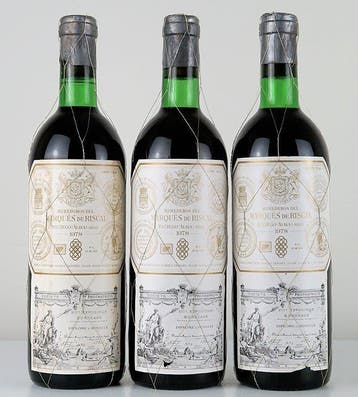 1978 Marqués de Riscal - Rioja Cose - 3 Flessen (0.75 liter), Nieuw