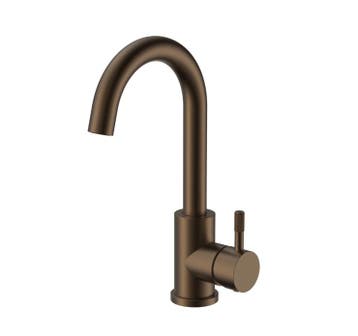 Wastafelkraan Stria Mat Bruin Brons PVD – ColdStart met, Ophalen of Verzenden, Nieuw, Chroom, Bad