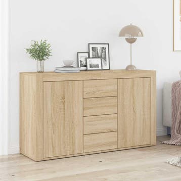 vidaXL Dressoir Sonoma Eiken 120 x 36 x 69 cm Bewerkt hout, Huis en Inrichting, Kasten | Dressoirs, Verzenden, Nieuw, Overige houtsoorten