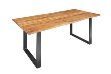 Massief houten eettafel MAMMUT 180 cm wilde acaciaboom rand, Ophalen of Verzenden, Nieuw