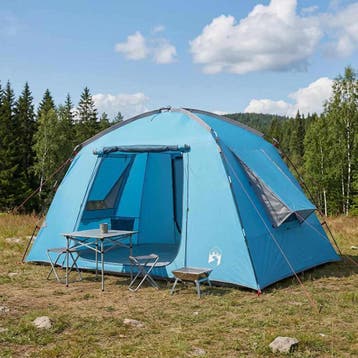vidaXL Huisje Tent met dak Blauw 300 x 210 x 156 cm, Caravans en Kamperen, Verzenden, Nieuw, Tot en met 2