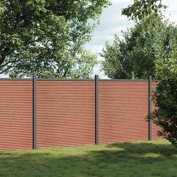 vidaXL Schuttingpaneel 353x186 cm HKC bruin, Tuin en Terras, Verzenden, Nieuw, Kunststof, 1 tot 2 meter