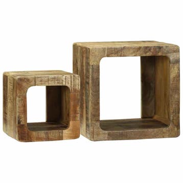 vidaXL TV Eenheden 2 st Bruin 36 x 30 x 36 cm Massief Mango, Huis en Inrichting, Tafels | Bijzettafels, Verzenden, Nieuw