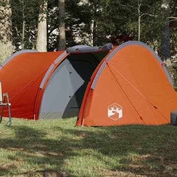 vidaXL Tunneltent 4-persoons waterdicht oranje, Verzenden, Nieuw, Tot en met 2