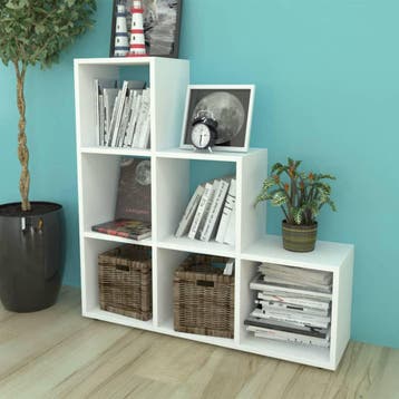 vidaXL Boekenkast/presentatiemeubel trapvormig 107 cm wit, 100 tot 150 cm, Verzenden, 100 tot 150 cm, Nieuw