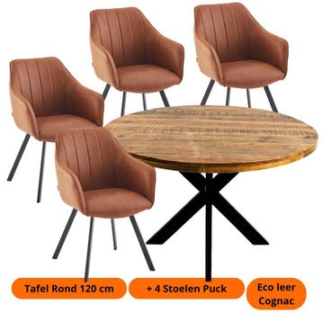 Combi deal: Tafel + Luxe armstoelen vanaf €485 per set, Ophalen of Verzenden, Nieuw, 4 tot 6 stoelen