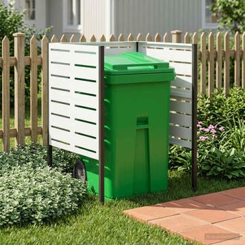 vidaXL Afvalcontainer scherm 85 x 85 x 113 cm Staal Wit, Verzenden, Nieuw, IJzer