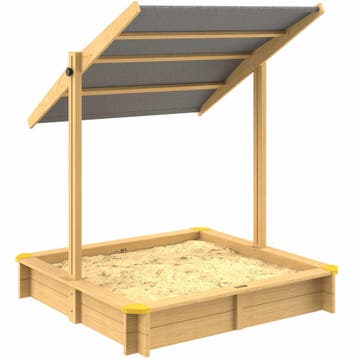 Zandbak Fritzi 140x140x120cm incl zonnedak (Speelgoed), Verzenden, Nieuw