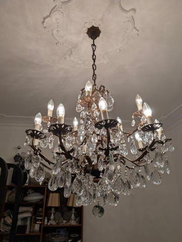 Kroonluchter - Kristal - 15 lampen, Antiek en Kunst