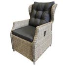 Ibiza Riccione dining tuinset 110 cm rond 6-delig grijs, Tuin en Terras, Tuinsets en Loungesets, Ophalen of Verzenden, Nieuw, Wicker