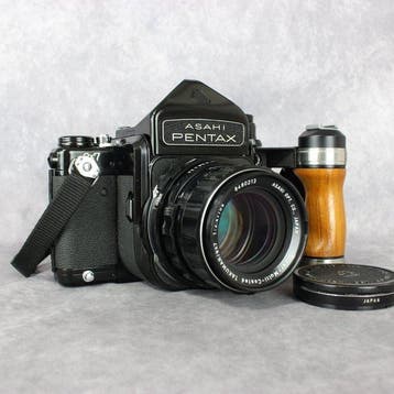 Pentax 6x7(MLU) Eye Level + Takumar 2,4/105mm 120 / medium, Audio, Tv en Foto, Nieuw