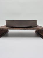Bonsai Pot Oval 39 x 30 x 6,5 cm Bruin - Hoogte (boom): 0 cm, Antiek en Kunst