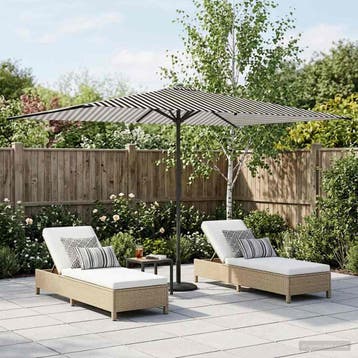 vidaXL Tuinparasol 200 x 300 cm Polyester Rechthoekig Zwart, Verzenden, Nieuw, 1 tot 2 meter