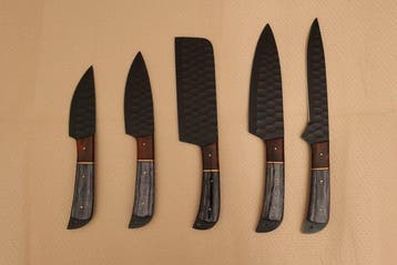 Keukenmes - Kitchen knife set - Handgesmeed, met
