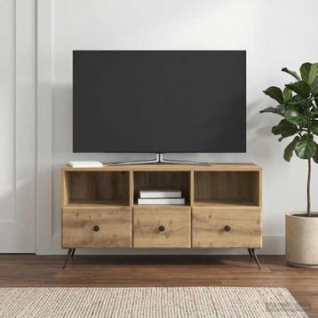 vidaXL TV-kast 102 x 34,5 x 50 cm Artisanaal eiken Bewerkt, Minder dan 50 cm, Verzenden, Nieuw, Minder dan 100 cm