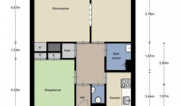 Te Huur 3 Kamer Appartement Dr. Struyckenstraat In Breda, Huizen en Kamers, Huizen te huur, Noord-Brabant, Direct bij eigenaar