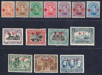 België 1918 - volledige reeks Rood Kruis  - OBP/COB 150/63, Postzegels en Munten, Gestempeld