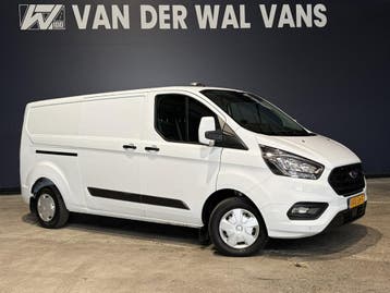Ford Transit Custom 2.0 TDCI 130pk L2H1 Euro6 Airco | 2x zij, Stof, Gebruikt, Wit, Dealer onderhouden