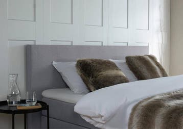 ACTIE! Boxspring Venetië 140 200 Grijs, Verzenden, Nieuw, 140 cm, Twijfelaar