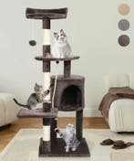 Nieuwe Krabpaal - Kattenboom in het grijs, bruin en beige, Dieren en Toebehoren, Verzenden, Nieuw, Krabpaal