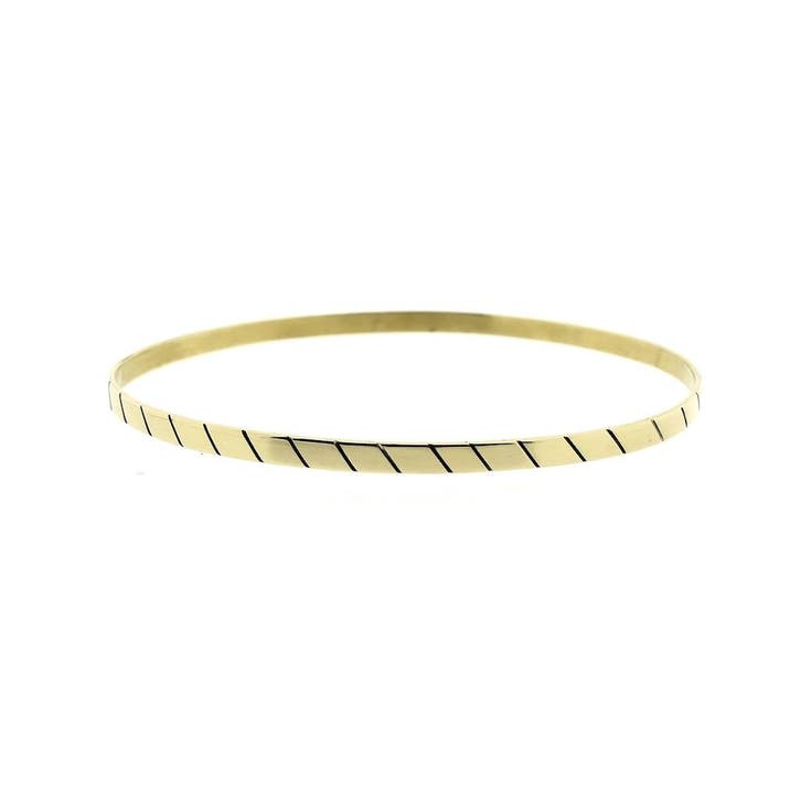 Gouden slavenarmband met patroon, Sieraden, Tassen en Uiterlijk, Armbanden, Overige kleuren, Gebruikt, Goud, Ophalen of Verzenden