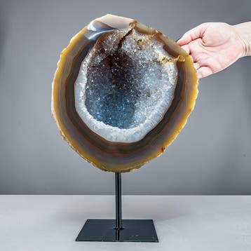 Achatdruse op standaard – fascinerend kleurenspel en, Verzamelen