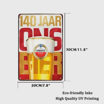 Vintage Bier Metalen Wanddecoratie - Retro Poster voor Bar,, Verzenden, Nieuw
