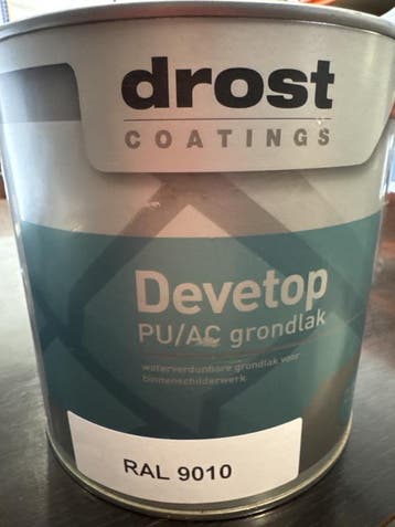 drost coatings devetop pu/ac grondlak - RAL 9010 - 2,5 liter, Overige kleuren, Nieuw, Ophalen of Verzenden, Lak