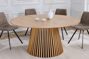 Ronde eettafel VALHALLA WOOD 140cm naturel eiken kolomvoet -, Ophalen of Verzenden, Nieuw