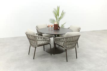 Suns Tosca/Nova ronde tuinset  voor 4 personen Ø120 cm. -, Tuin en Terras, Tuinsets en Loungesets, Verzenden, Nieuw, Overige materialen