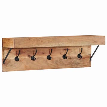 vidaXL Kapstok Wandgemonteerd Bruin 73 x 19 x 23 cm Massief, Verzenden, Nieuw