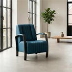 Leren fauteuil Glamour - Hermes Turquoise (blauw), Huis en Inrichting, Fauteuils, Nieuw, Ophalen of Verzenden, 50 tot 75 cm, Industrieel, Modern, Retro