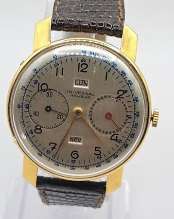 Universal Geneve -18K Armbanduhr - Kalenderkomplikation -, Nieuw